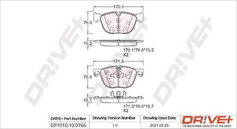 Dr!ve+ DP1010.10.0766 - Set placute frana,frana disc aaoparts.ro