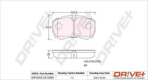 Dr!ve+ DP1010.10.1059 - Set placute frana,frana disc aaoparts.ro