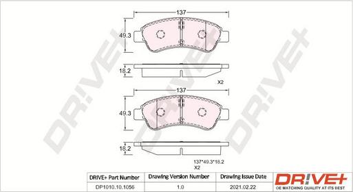 Dr!ve+ DP1010.10.1056 - Set placute frana,frana disc aaoparts.ro