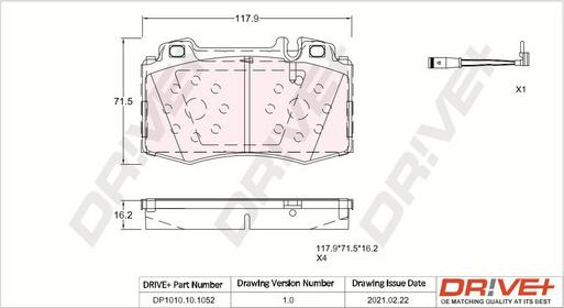 Dr!ve+ DP1010.10.1052 - Set placute frana,frana disc aaoparts.ro