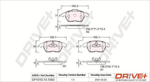 Dr!ve+ DP1010.10.1060 - Set placute frana,frana disc aaoparts.ro