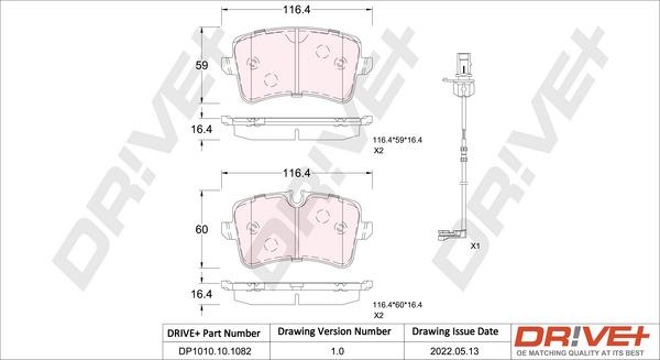Dr!ve+ DP1010.10.1082 - Set placute frana,frana disc aaoparts.ro