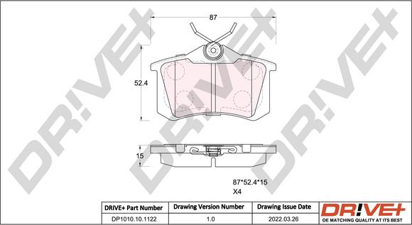 Dr!ve+ DP1010.10.1122 - Set placute frana,frana disc aaoparts.ro