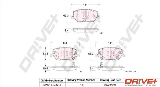 Dr!ve+ DP1010.10.1246 - Set placute frana,frana disc aaoparts.ro