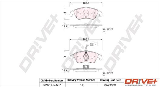 Dr!ve+ DP1010.10.1247 - Set placute frana,frana disc aaoparts.ro