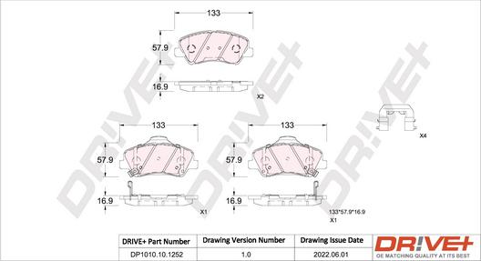 Dr!ve+ DP1010.10.1252 - Set placute frana,frana disc aaoparts.ro