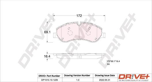Dr!ve+ DP1010.10.1226 - Set placute frana,frana disc aaoparts.ro