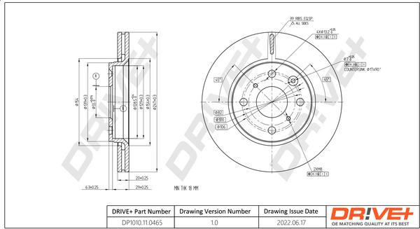 Dr!ve+ DP1010.11.0465 - Disc frana aaoparts.ro