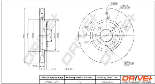 Dr!ve+ DP1010.11.0417 - Disc frana aaoparts.ro