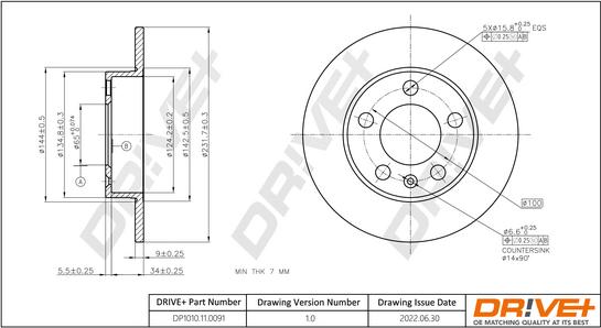 Dr!ve+ DP1010.11.0091 - Disc frana aaoparts.ro