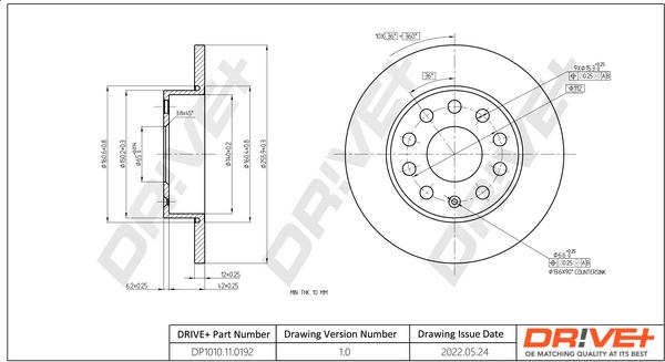 Dr!ve+ DP1010.11.0192 - Disc frana aaoparts.ro