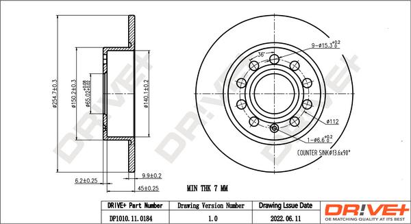 Dr!ve+ DP1010.11.0184 - Disc frana aaoparts.ro