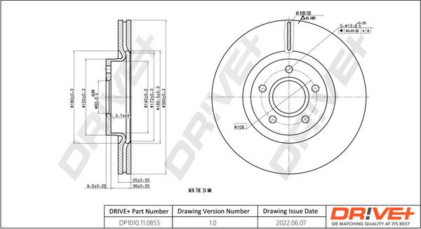 Dr!ve+ DP1010.11.0855 - Disc frana aaoparts.ro
