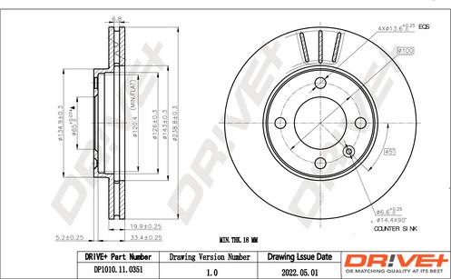 Dr!ve+ DP1010.11.0351 - Disc frana aaoparts.ro