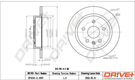 Dr!ve+ DP1010.11.0307 - Disc frana aaoparts.ro