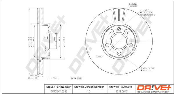 Dr!ve+ DP1010.11.0336 - Disc frana aaoparts.ro