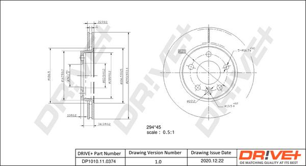 Dr!ve+ DP1010.11.0374 - Disc frana aaoparts.ro