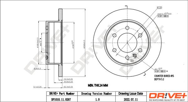 Dr!ve+ DP1010.11.0267 - Disc frana aaoparts.ro