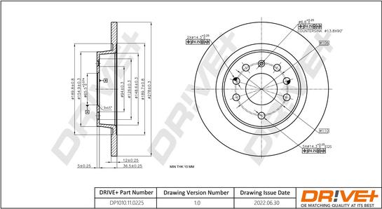 Dr!ve+ DP1010.11.0225 - Disc frana aaoparts.ro