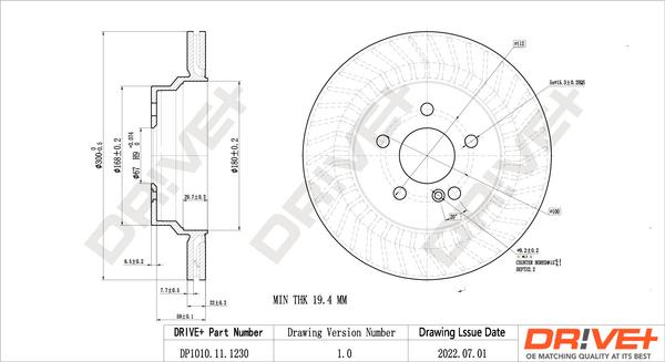 Dr!ve+ DP1010.11.1230 - Disc frana aaoparts.ro