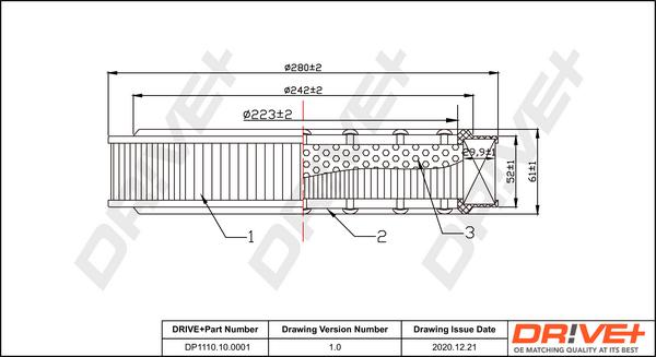 Dr!ve+ DP1110.10.0001 - Filtru aer aaoparts.ro