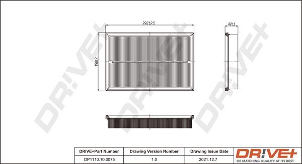 Dr!ve+ DP1110.10.0075 - Filtru aer aaoparts.ro