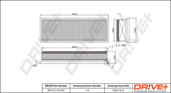 Dr!ve+ DP1110.10.0107 - Filtru aer aaoparts.ro