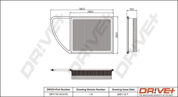 Dr!ve+ DP1110.10.0172 - Filtru aer aaoparts.ro