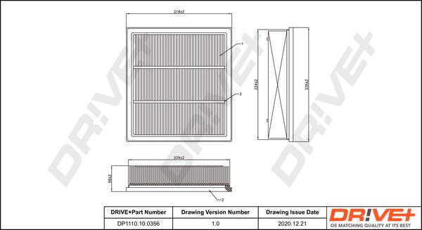 Dr!ve+ DP1110.10.0356 - Filtru aer aaoparts.ro