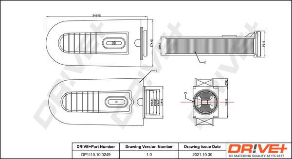 Dr!ve+ DP1110.10.0249 - Filtru aer aaoparts.ro