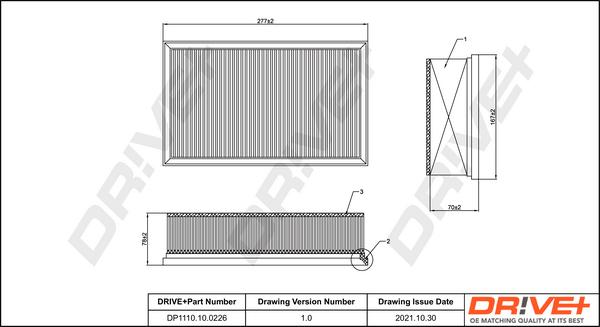 Dr!ve+ DP1110.10.0226 - Filtru aer aaoparts.ro