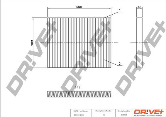 Dr!ve+ DP1110.12.0060 - Filtru, aer habitaclu aaoparts.ro