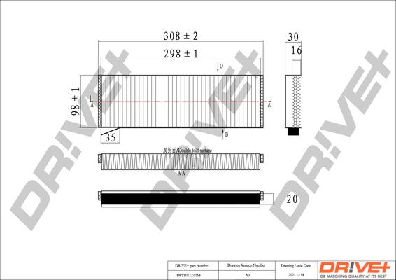 Dr!ve+ DP1110.12.0168 - Filtru, aer habitaclu aaoparts.ro