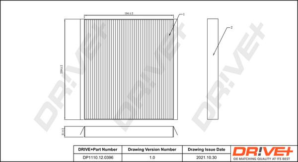Dr!ve+ DP1110.12.0396 - Filtru, aer habitaclu aaoparts.ro