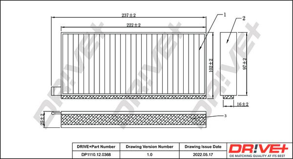 Dr!ve+ DP1110.12.0368 - Filtru, aer habitaclu aaoparts.ro