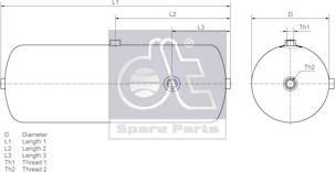 DT Spare Parts 5.70069 - Rezervor aer, sistem compresor aaoparts.ro