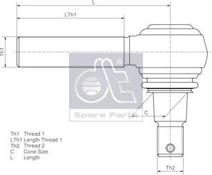 DT Spare Parts 2.53431 - Articulatie, bara directie aaoparts.ro