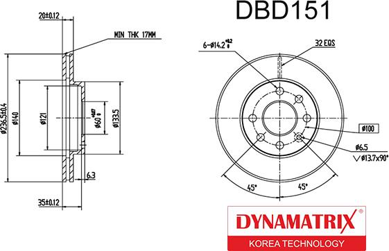 Dynamatrix DBD151 - Disc frana aaoparts.ro