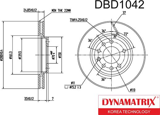 Dynamatrix DBD1042 - Disc frana aaoparts.ro