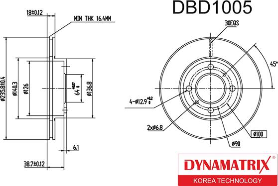 Dynamatrix DBD1005 - Disc frana aaoparts.ro
