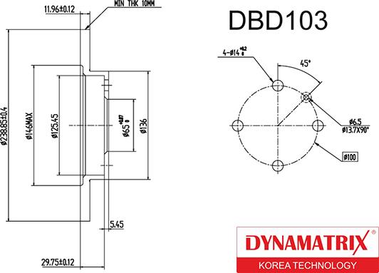 Dynamatrix DBD103 - Disc frana aaoparts.ro