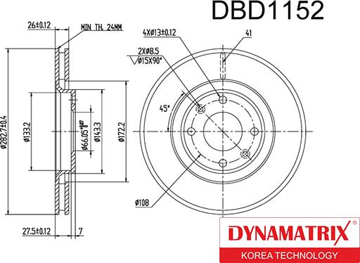 Dynamatrix DBD1152 - Disc frana aaoparts.ro