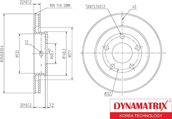 Dynamatrix DBD1896C - Disc frana aaoparts.ro