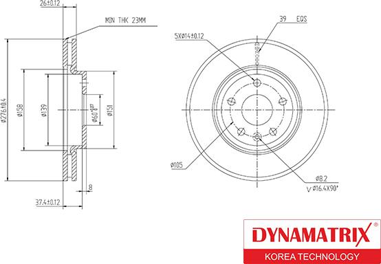 Dynamatrix DBD1869 - Disc frana aaoparts.ro