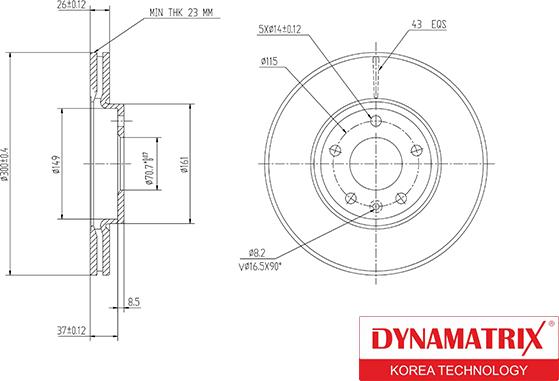 Dynamatrix DBD1870 - Disc frana aaoparts.ro