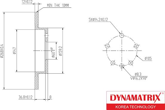Dynamatrix DBD1872 - Disc frana aaoparts.ro