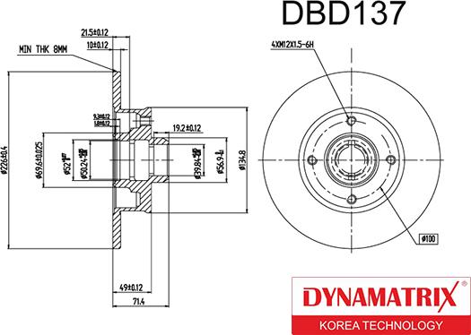 Dynamatrix DBD137 - Disc frana aaoparts.ro