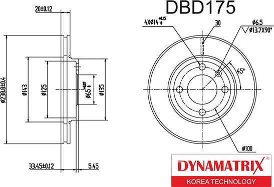 Dynamatrix DBD175 - Disc frana aaoparts.ro