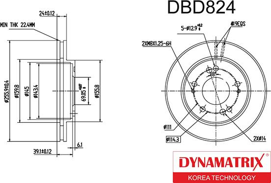 Dynamatrix DBD824 - Disc frana aaoparts.ro