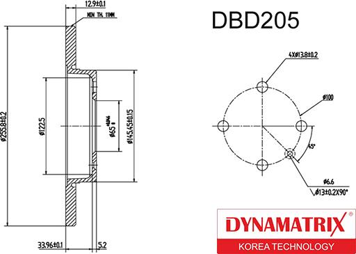 Dynamatrix DBD205 - Disc frana aaoparts.ro